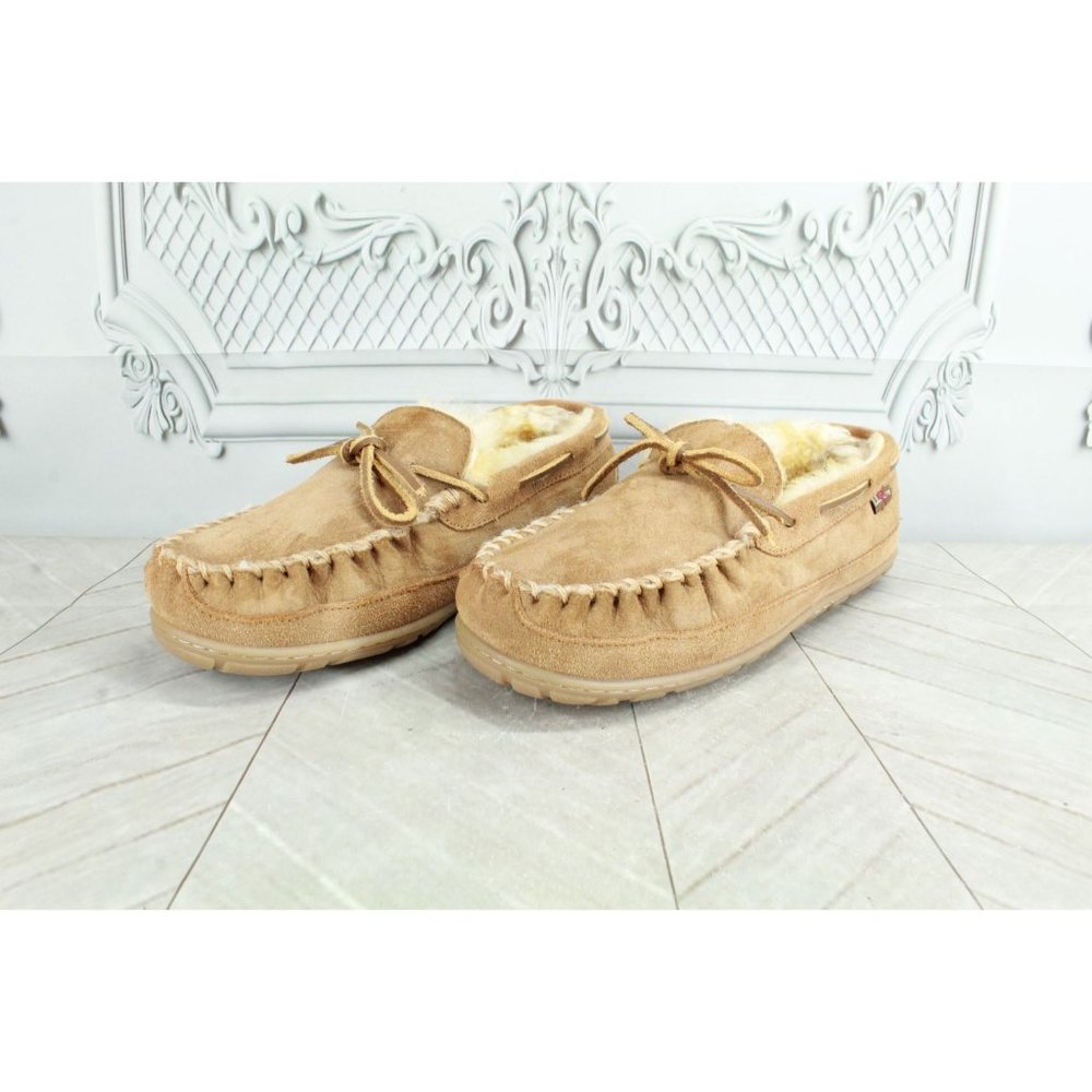 LL Bean Brown Suede Wicked Good Moccasin Slippers Size 8 M - Picture 2 of 9